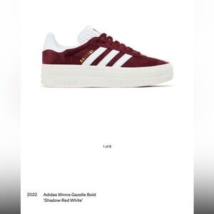 ADIDAS women’s Shadow Red / White Gazelle Bold Platform Sneakers - Women’s 6